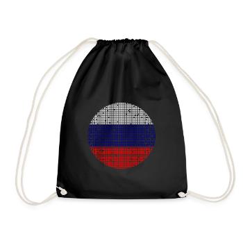 Russia Flag Vintage Russian Flag Used Look - Drawstring Bag - black - Front