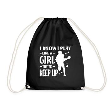 Lacrosse Spieler | Sport Lacrosse Team Geschenke - Turnbeutel - Schwarz - Vorne