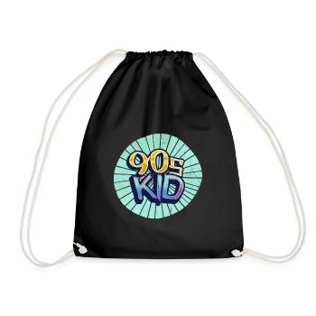 90s kid Neunziger - Turnbeutel - Schwarz - Vorne