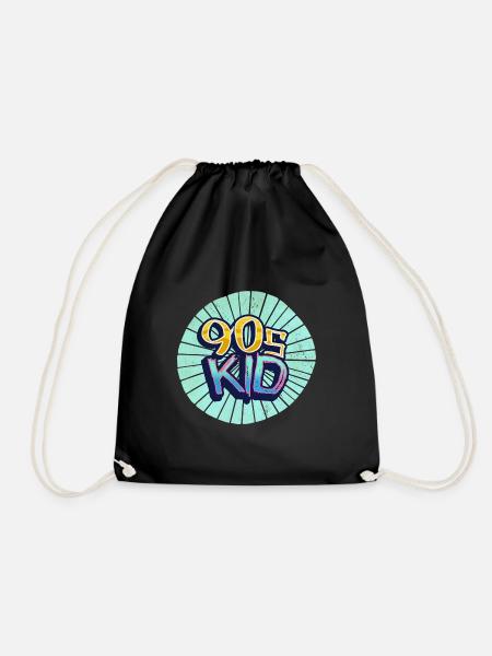 90s kid Neunziger - Turnbeutel - Schwarz
