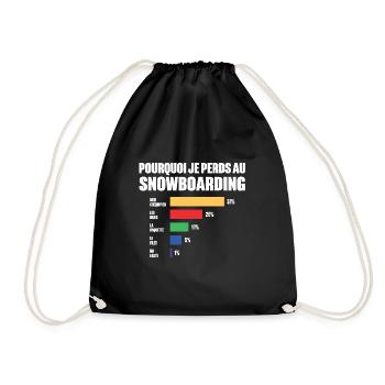 Maillot snowboarding je peux pas j'ai snowboarding - Sac de sport léger - noir - Devant