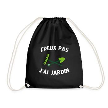 I Can't I Gardener - Drawstring Bag - black - Front