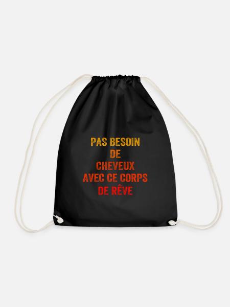 Bald Humor Hair - Drawstring Bag - black