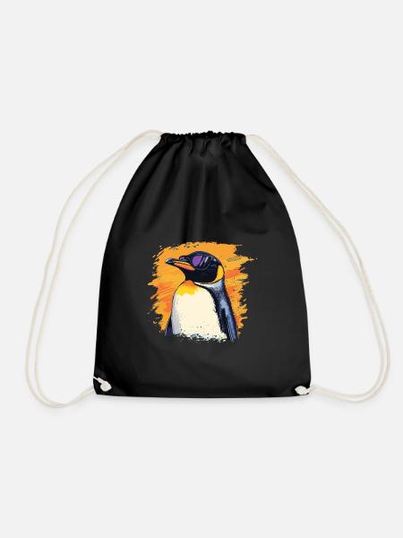 Pinguin cool Sonnenbrille Tiere Tier - Turnbeutel - Schwarz