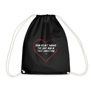 Follow Your Heart - Rumi Quote - Drawstring Bag - black - Front