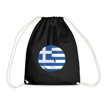 Griechenland Flagge Hellas Athen Griechische Fahne - Turnbeutel - Schwarz - Vorne