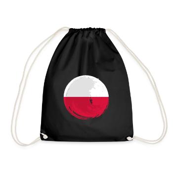 Poland Flag Used Look Polska Polish Flag - Drawstring Bag - black - Front
