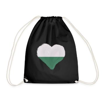 Sachsen Flagge Sächsische Fahne Ossi Urlaub SN - Turnbeutel - Schwarz - Vorne