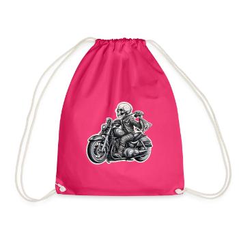 Squelette sur moto - Sac de sport léger - fuchsia - Devant