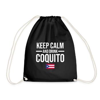 Puerto Rico | Puerto Ricaner Flagge Geschenkideen - Turnbeutel - Schwarz - Vorne