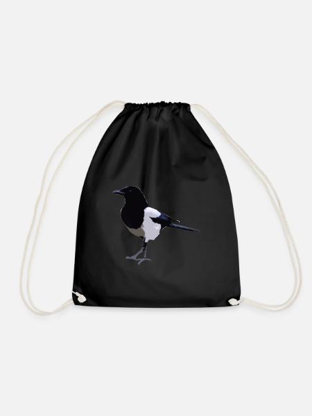 magpie - Drawstring Bag - black