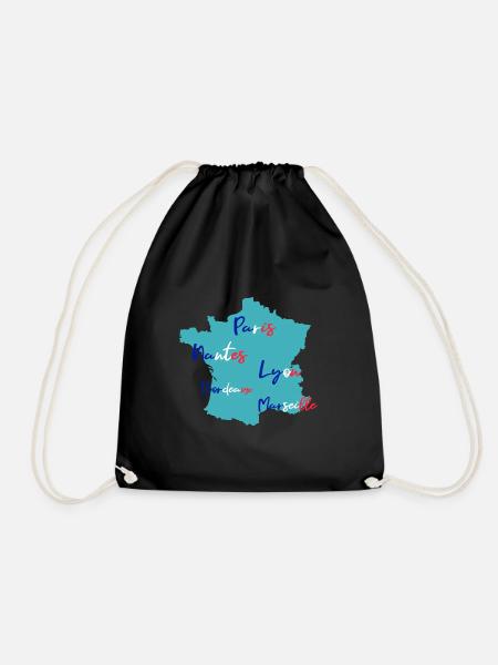 Frankreich - Turnbeutel - Schwarz