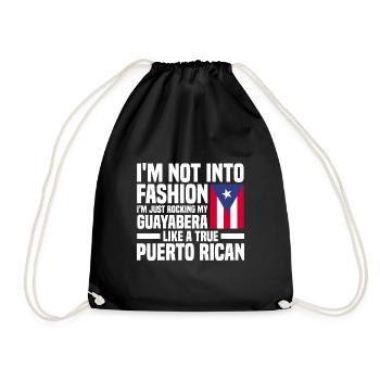 Puerto Rico Flagge | Puerto Ricaner Geschenkideen - Turnbeutel - Schwarz - Vorne