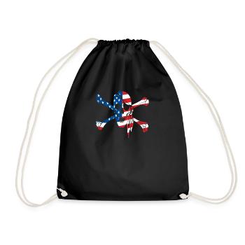 Pirate flag - Drawstring Bag - black - Front