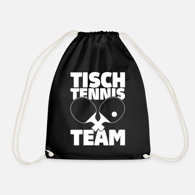 Tischtennis Team Spruch mit Tischtennisschläger - Turnbeutel - Schwarz