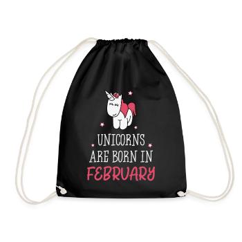 Unicorns are born in February - Turnbeutel - Schwarz - Vorne