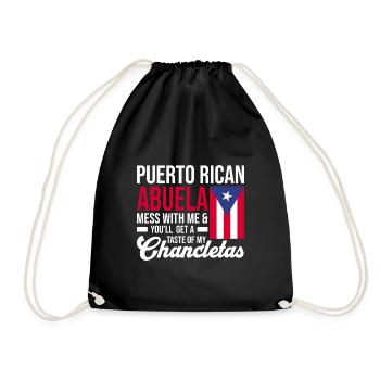Puerto Rico Flagge | Puerto Ricaner Geschenkideen - Turnbeutel - Schwarz - Vorne