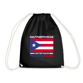 Puerto Rico | Puerto Ricaner Flagge Geschenkideen - Turnbeutel - Schwarz - Vorne