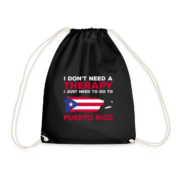 Puerto Rico Flagge | Puerto Ricaner Geschenkideen - Turnbeutel - Schwarz - Vorne