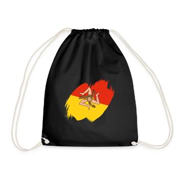 Drapeau de la Sicile Italie Palerme Trinacria Italia - Sac de sport léger - noir - Devant