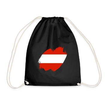 Austria Flag Austria Austrian Flag AT - Drawstring Bag - black - Front