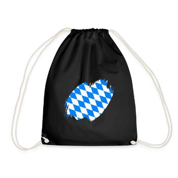 Bavaria Flag Used Look Bavarian Flag Vintage - Drawstring Bag - black - Front