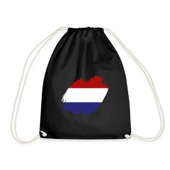Niederlande Flagge Holland Niederländische Fahne - Turnbeutel - Schwarz - Vorne