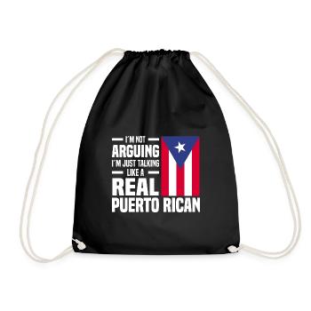 Puerto Rico Flagge | Puerto Ricaner Geschenkideen - Turnbeutel - Schwarz - Vorne