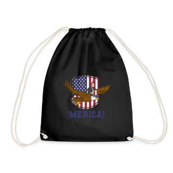 USA Flagge | Patriot Patriotismus Amerika Geschenk - Turnbeutel - Schwarz - Vorne