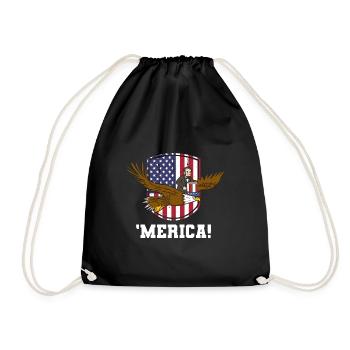 USA Flagge | Patriot Patriotismus Amerika Geschenk - Turnbeutel - Schwarz - Vorne