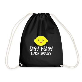 Lemonade Lemons Easy Peasy Lemon Squeezy - Drawstring Bag - black - Front