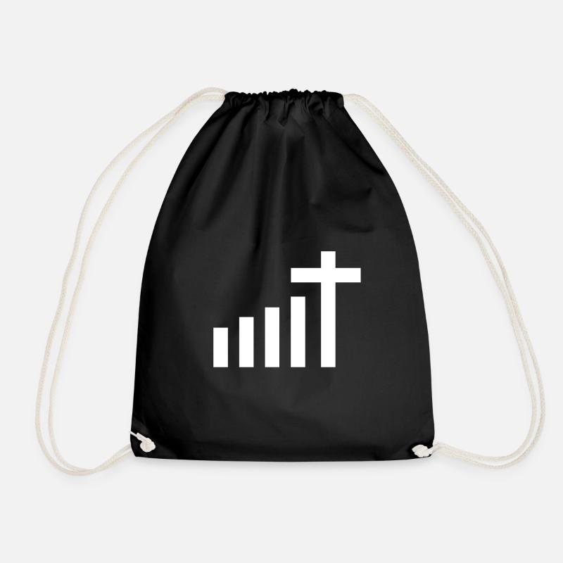 Verbinde dich Jesus Gott Kirche Pilger Wallfahrt - Turnbeutel - Schwarz
