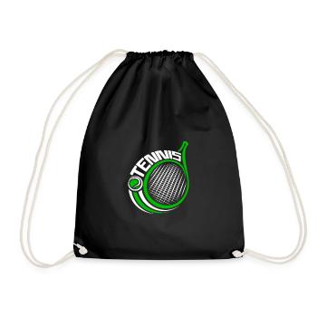 Tennis Spieler Fan Geschenk Idee - Turnbeutel - Schwarz - Vorne