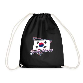 Südkorea - Turnbeutel - Schwarz - Vorne