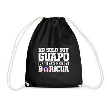 Puerto Rico Flagge | Puerto Ricaner Geschenkideen - Turnbeutel - Schwarz - Vorne