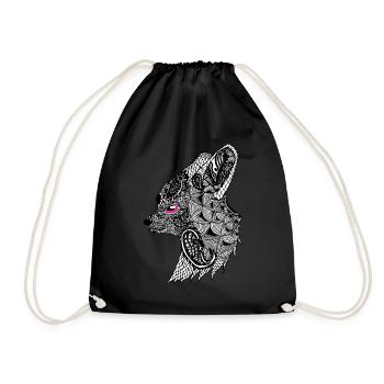 Tatouage animal & tribaux, cadeau, anniversaire, renard - Sac de sport léger - noir - Devant