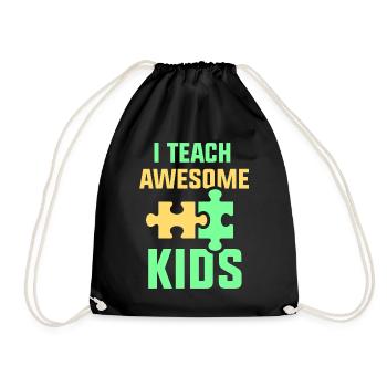 I teach awesome kids - Turnbeutel - Schwarz - Vorne