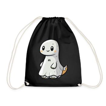 Dinosaur brontosaurus Halloween ghost - Drawstring Bag - black - Front