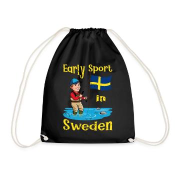 Early morning exercise in Sweden - Drawstring Bag - black - Front