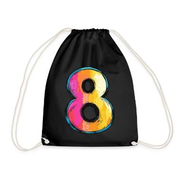 8 Numéro Coloré - Sac de sport léger - noir - Devant
