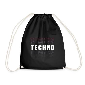 Futuristisches Techno-Design mit Neonfarben - Turnbeutel - Schwarz - Vorne