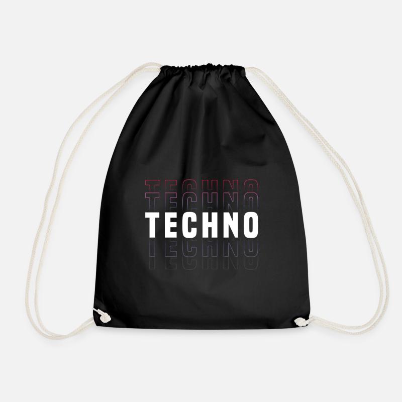 Futuristisches Techno-Design mit Neonfarben - Turnbeutel - Schwarz