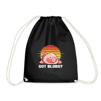Blobfisch | Fische Aquaristik Blobfische Geschenke - Turnbeutel - Schwarz - Vorne