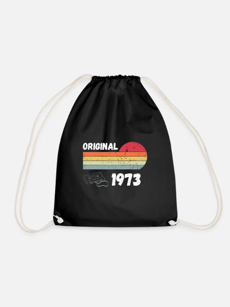 Original 1973 Retro Kassette 50. Geburtstag - Turnbeutel - Schwarz