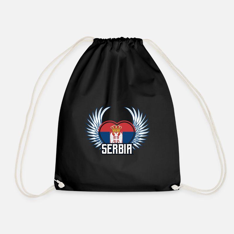 Serbien - Turnbeutel - Schwarz