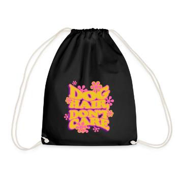 Dog hair, don't care - Drawstring Bag - black - Front