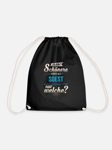 Heimat Stadt - Soest - blau retro - RAHMENLOS - Drawstring Bag - black