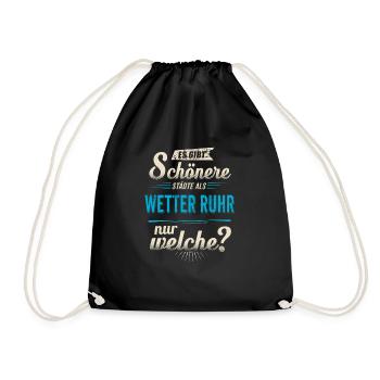 Heimat Stadt - Wetter (Ruhr) - blau retro - - Drawstring Bag - black - Front