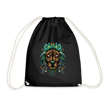 Lion Color - Drawstring Bag - black - Front