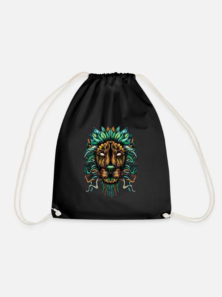 Lion Color - Drawstring Bag - black